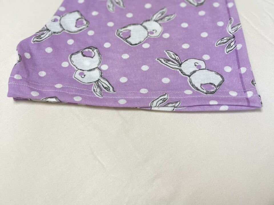 Kadın %100 Pamuklu Süprem Desenli Yumuşak Basic Mini Şort MS.Büyük Tavşan Lila - S