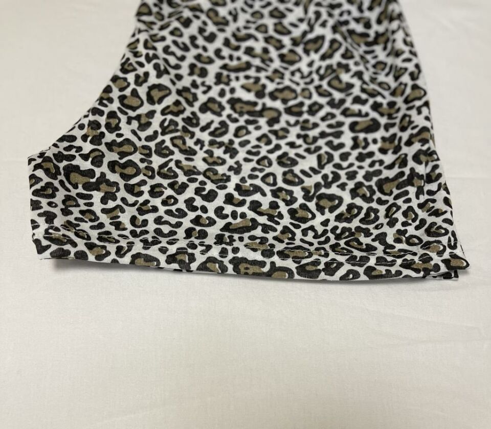 Kadın %100 Pamuklu Süprem Desenli Yumuşak Basic Mini Şort MS.Leopar - XL
