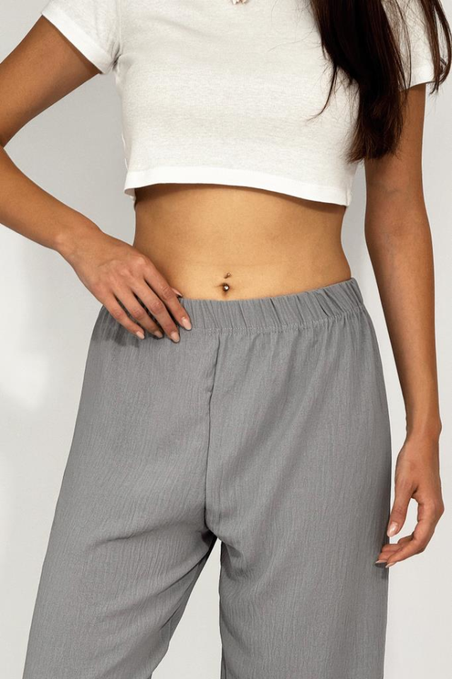 Kadın Beli Lastikli Ayrobin Eşofman Pantolon GRİ - M