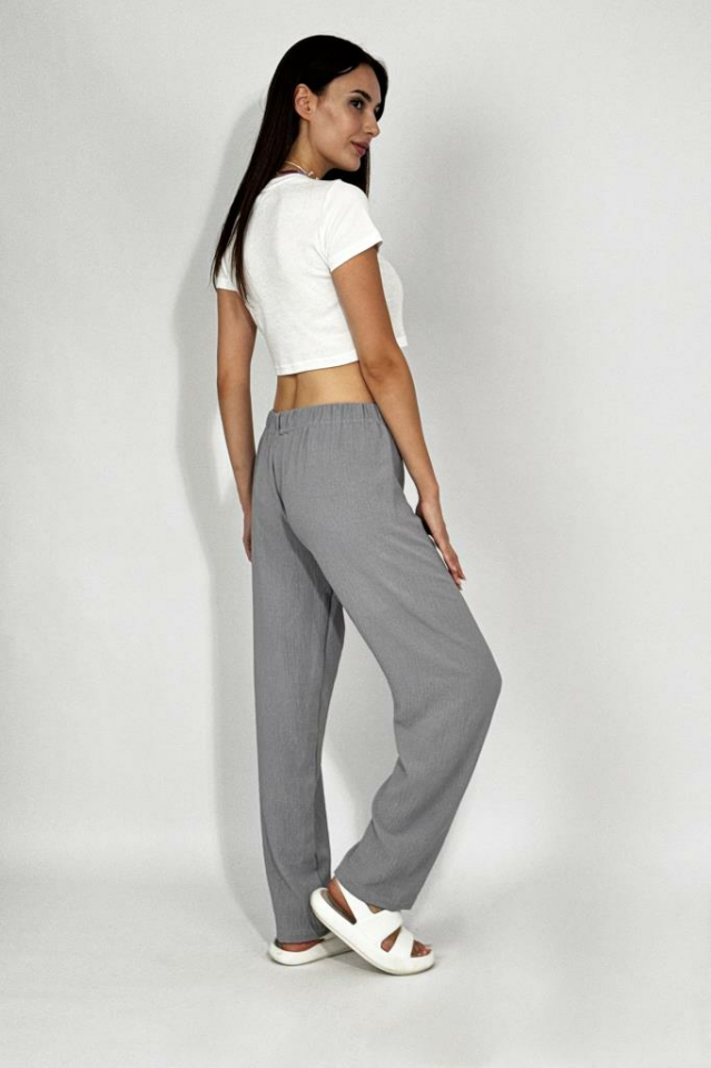 Kadın Beli Lastikli Ayrobin Eşofman Pantolon GRİ - 4XL