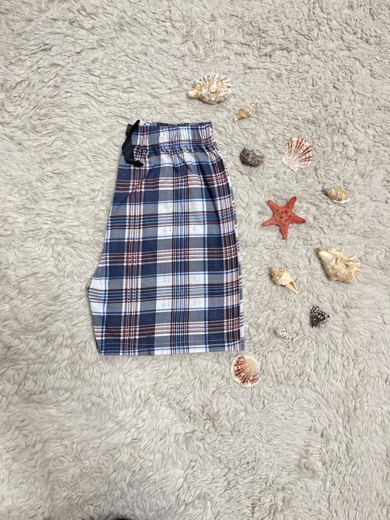 %100 Pamuk Kadın Yüksek Bel Dört Mevsim Şort Pijama Kahverengi Kare - XXL