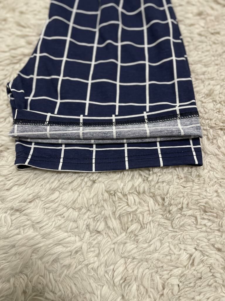 %100 Pamuk Kadın Yüksek Bel Dört Mevsim Şort Pijama Beyaz Çizgili - S