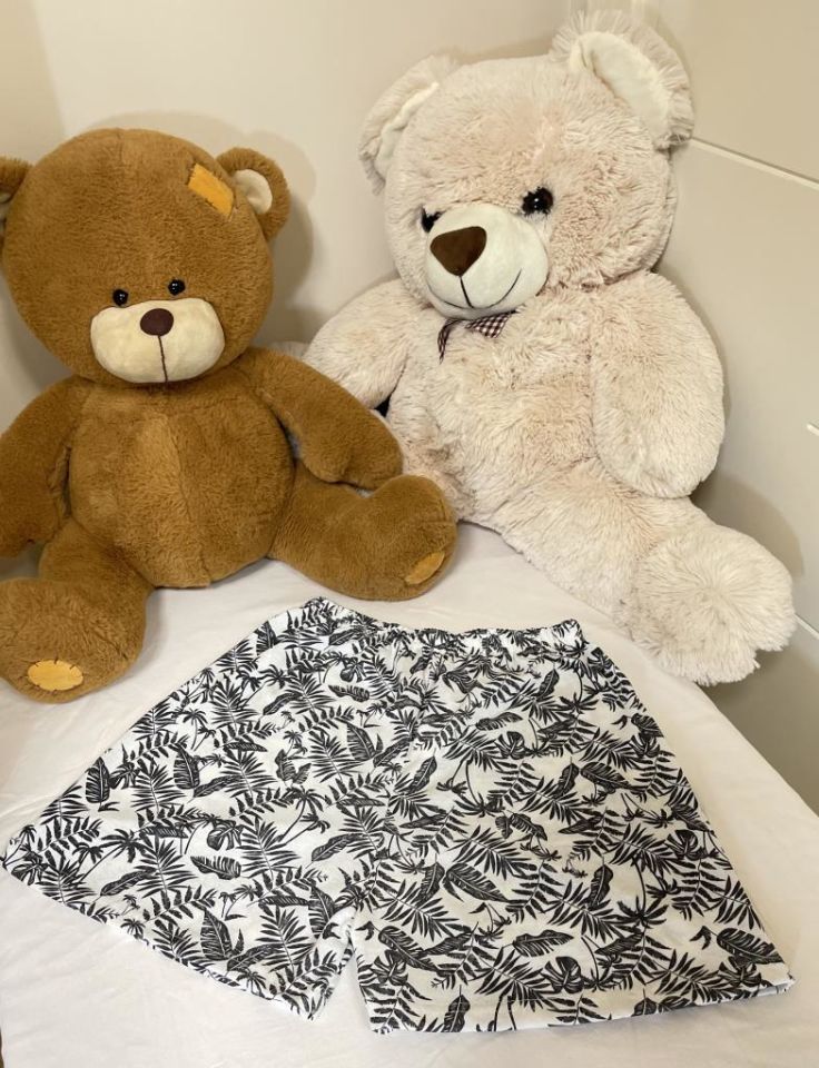 Kadın %100 Pamuklu Süprem Desenli Yumuşak Basic Mini Şort MS.Lacivert Dallı - XXL