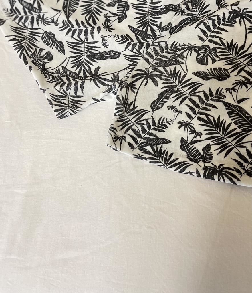 Kadın %100 Pamuklu Süprem Desenli Yumuşak Basic Mini Şort MS.Lacivert Dallı - XXL