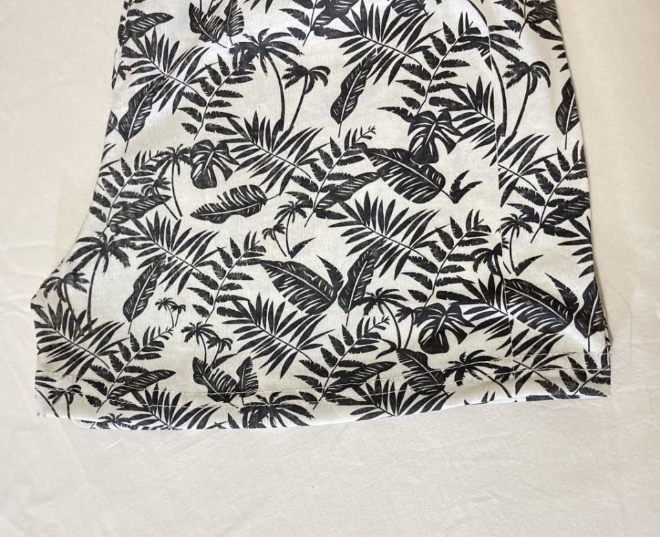 Kadın %100 Pamuklu Süprem Desenli Yumuşak Basic Mini Şort MS.Lacivert Dallı - XXL