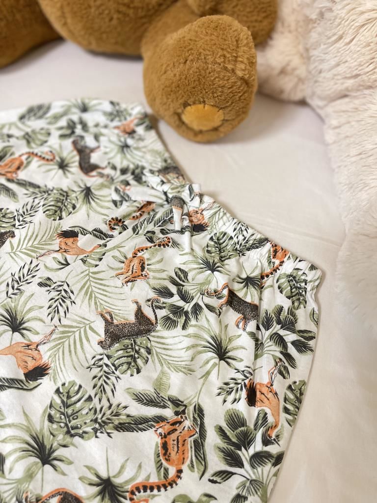 Kadın %100 Pamuklu Süprem Desenli Yumuşak Basic Mini Şort MS.Yeşil Horoz - XXL