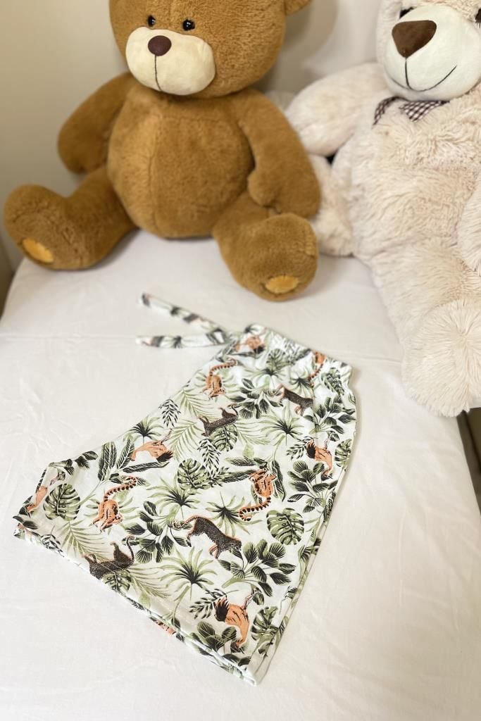 Kadın %100 Pamuklu Süprem Desenli Yumuşak Basic Mini Şort MS.Yeşil Horoz - XXL