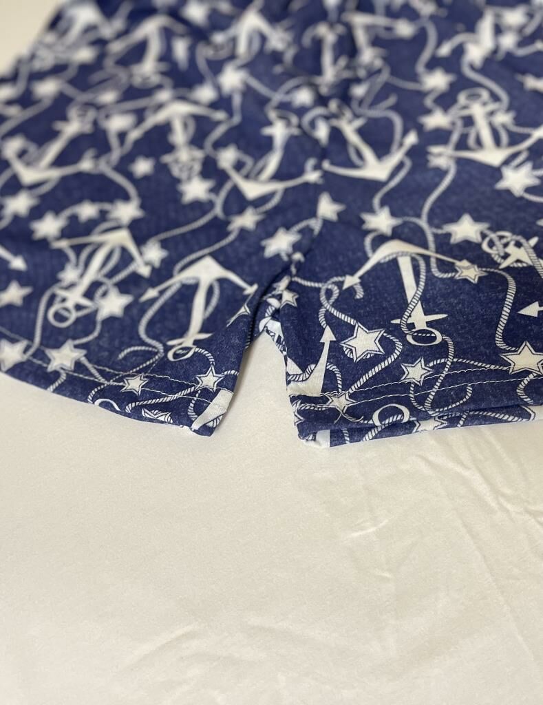 Kadın %100 Pamuklu Süprem Desenli Yumuşak Basic Mini Şort MS.Çapalı Lacivert - XL