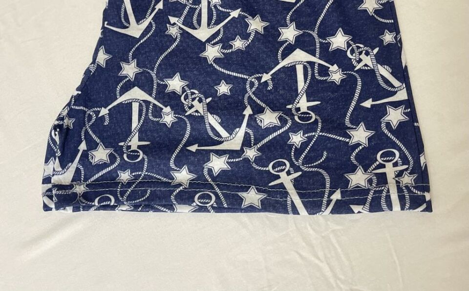 Kadın %100 Pamuklu Süprem Desenli Yumuşak Basic Mini Şort MS.Çapalı Lacivert - XL
