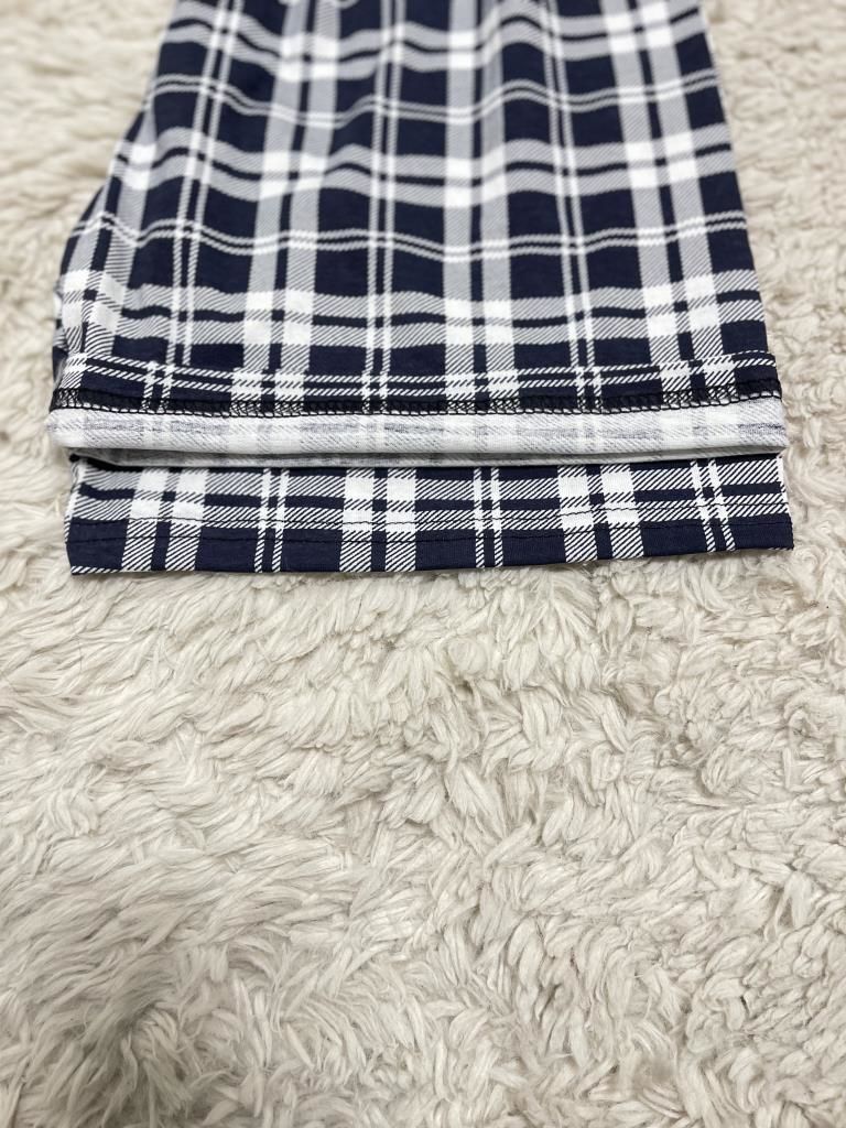 %100 Pamuk Kadın Yüksek Bel Dört Mevsim Şort Pijama Siyah Beyaz Kare - S