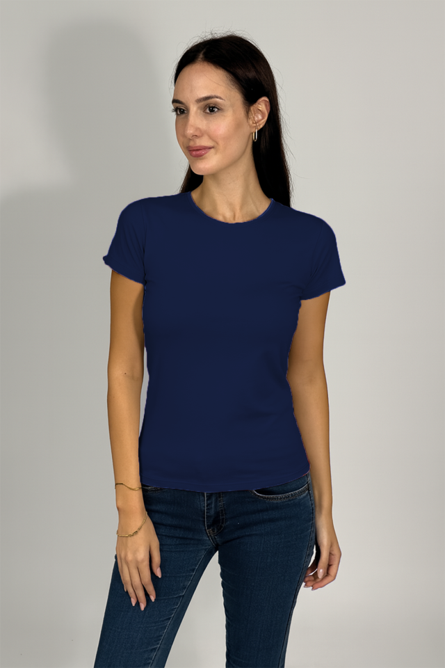 Kadın Kısa Kollu Bisiklet Yaka Body LACİVERT - L/XL