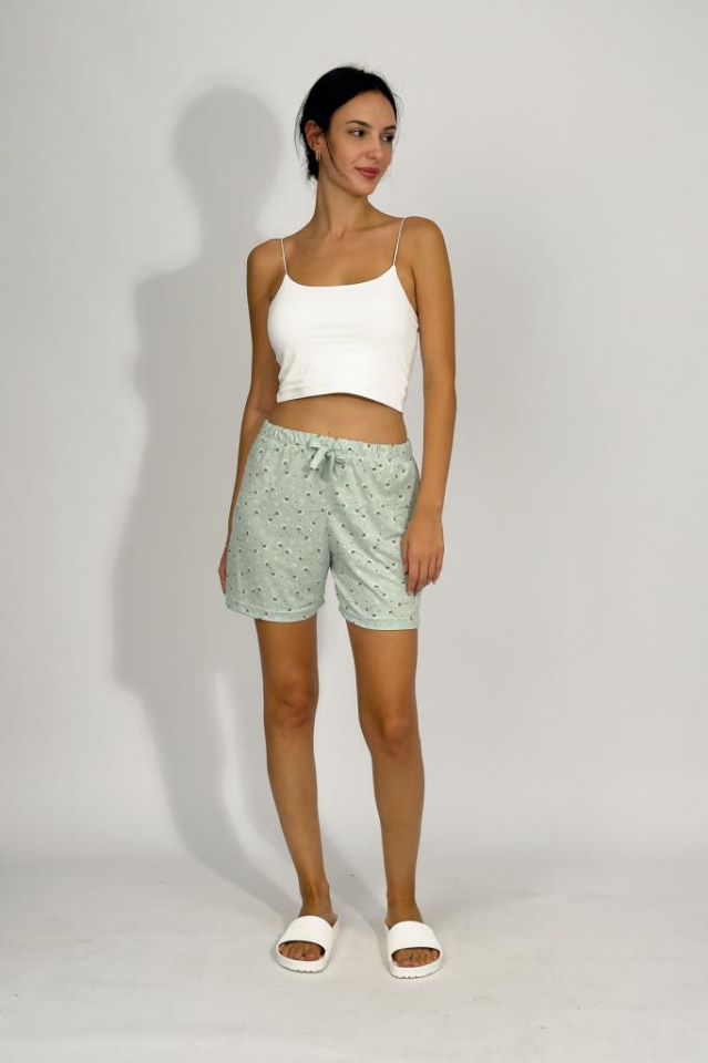 Kadın Dört Mevsim Poliviskon Kurdeleli Şort Çağla Yeşili - S