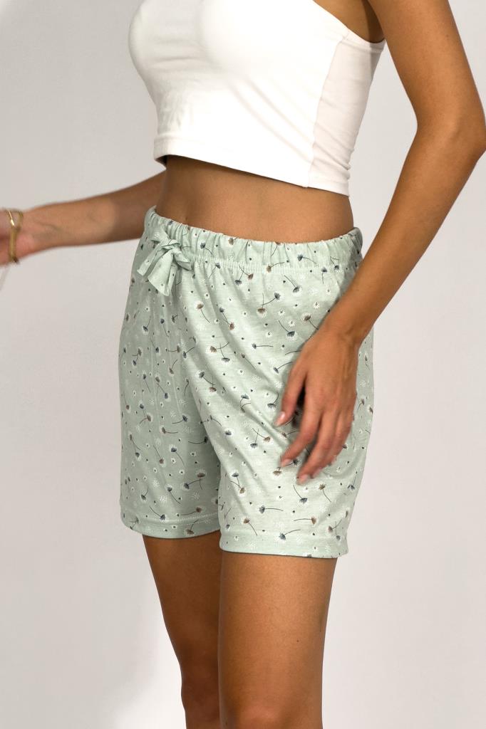 Kadın Dört Mevsim Poliviskon Kurdeleli Şort Çağla Yeşili - M