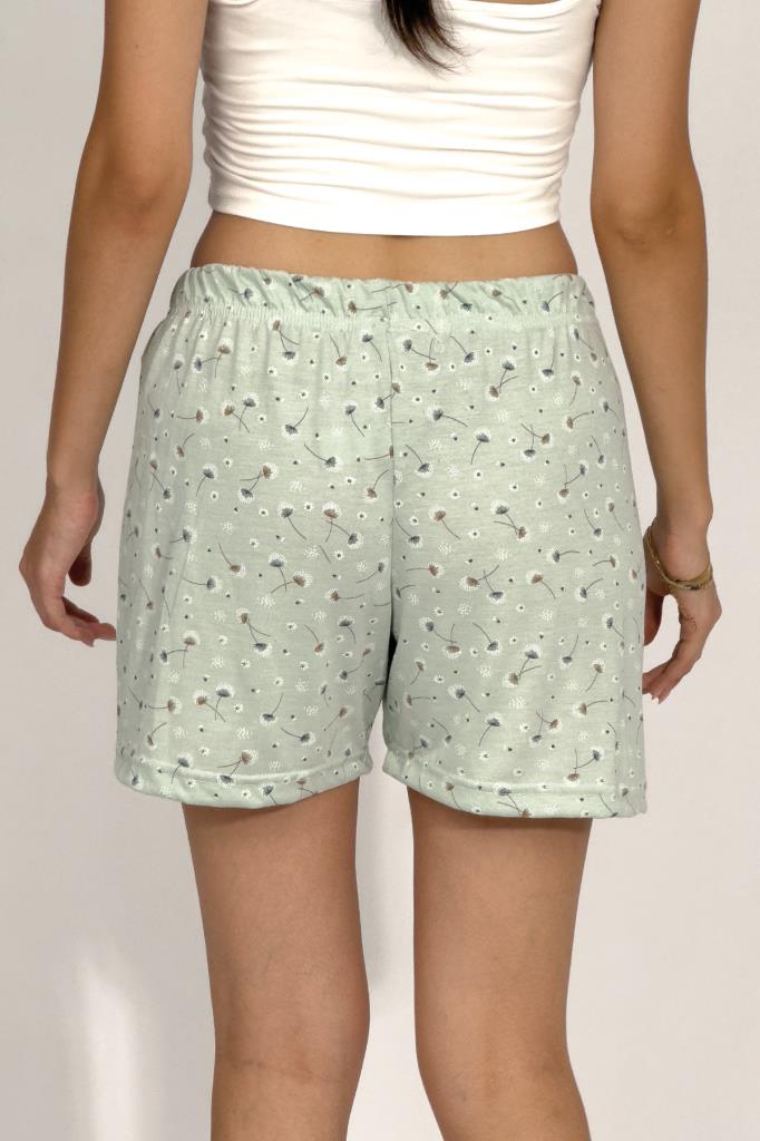 Kadın Dört Mevsim Poliviskon Kurdeleli Şort Çağla Yeşili - M