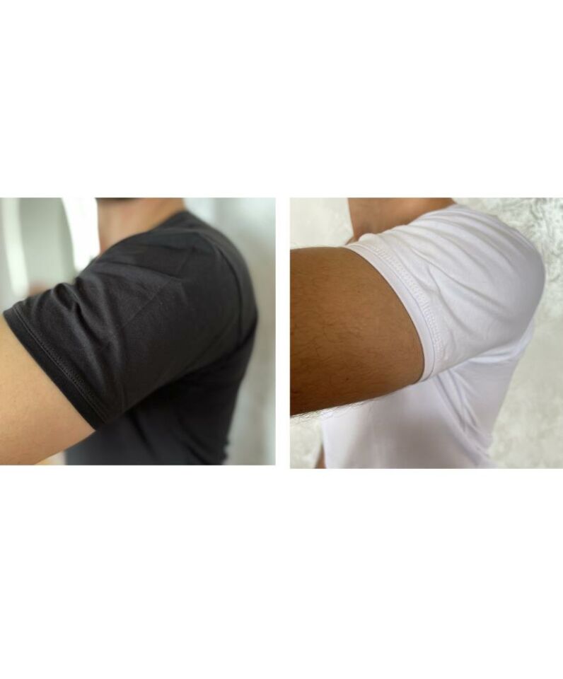 Erkek Elastan V Yaka Kısa(Yarım) Kol 2 Adet T-Shirt Siyah Beyaz - S