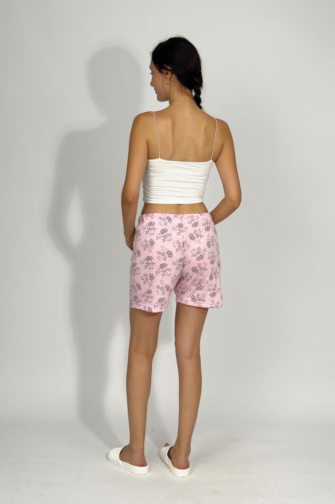 Kadın Dört Mevsim Poliviskon Kurdeleli Şort PEMBE - XL