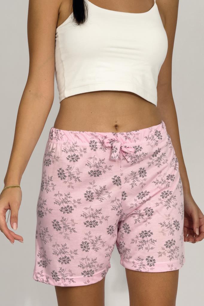 Kadın Dört Mevsim Poliviskon Kurdeleli Şort PEMBE - XL