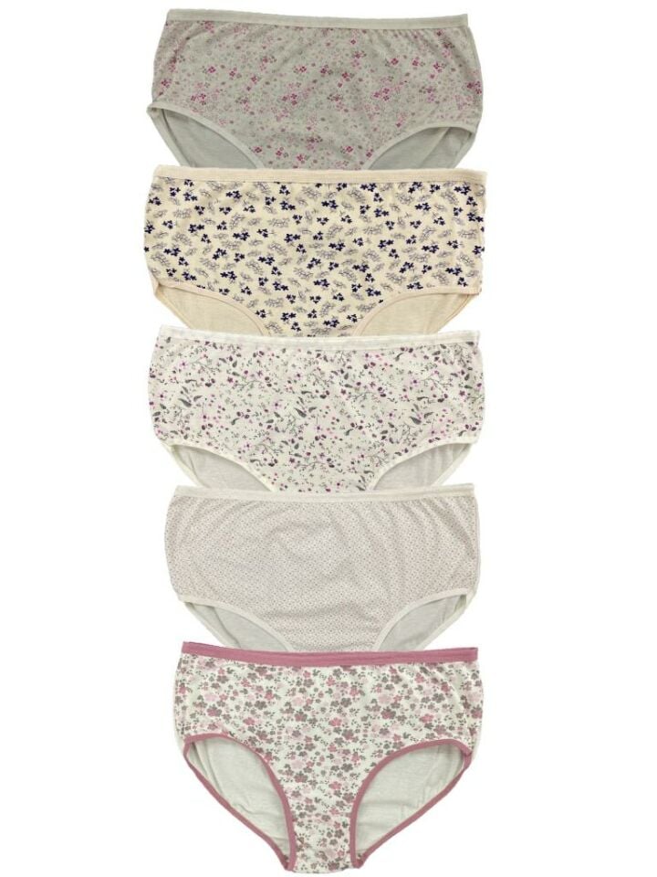 Kadın Bato Büyük Beden 5 Adet Külot Karisik Renk - XXL