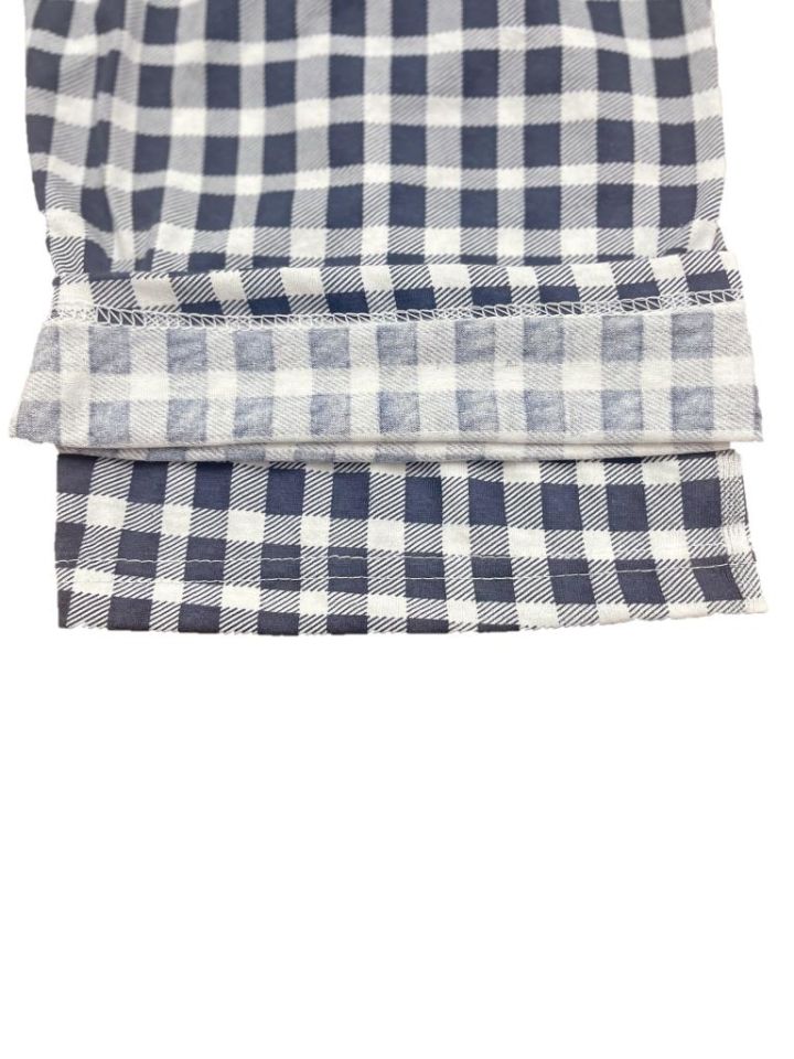 Betimoda Kadın Pijama Altı Kurdeleli Beyaz Siyah Kare Lacivert Beyaz Kare - 3XL