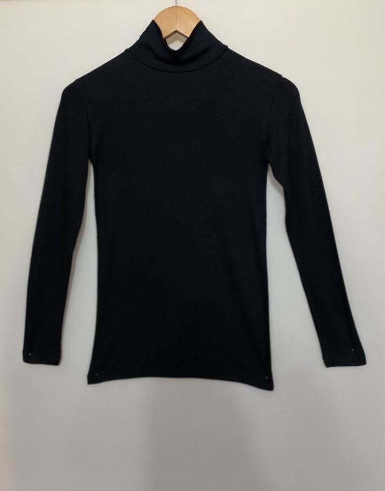 Kadın Uzun Kollu Yarım Balıkçı Yaka Body 2 Adet SİYAH - L/XL