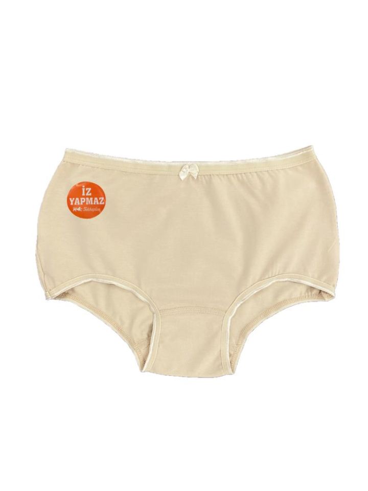 Kadın İz Yapmaz Yüksek Bel Retro Külot 3 Adet BEJ - XL