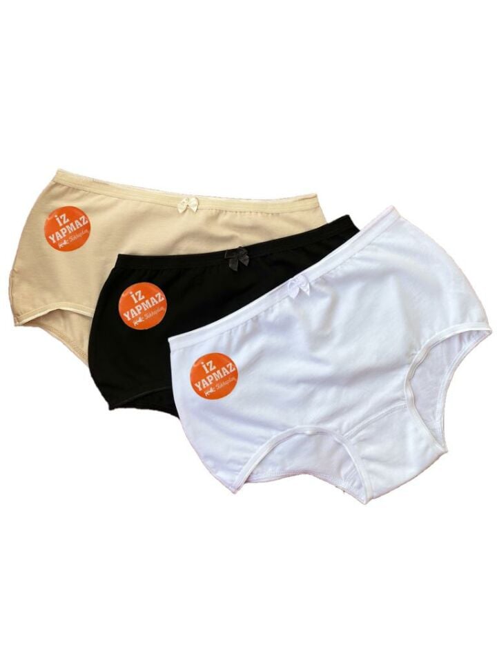 Kadın İz Yapmaz Yüksek Bel Retro Külot 3 Adet Karışık - XL