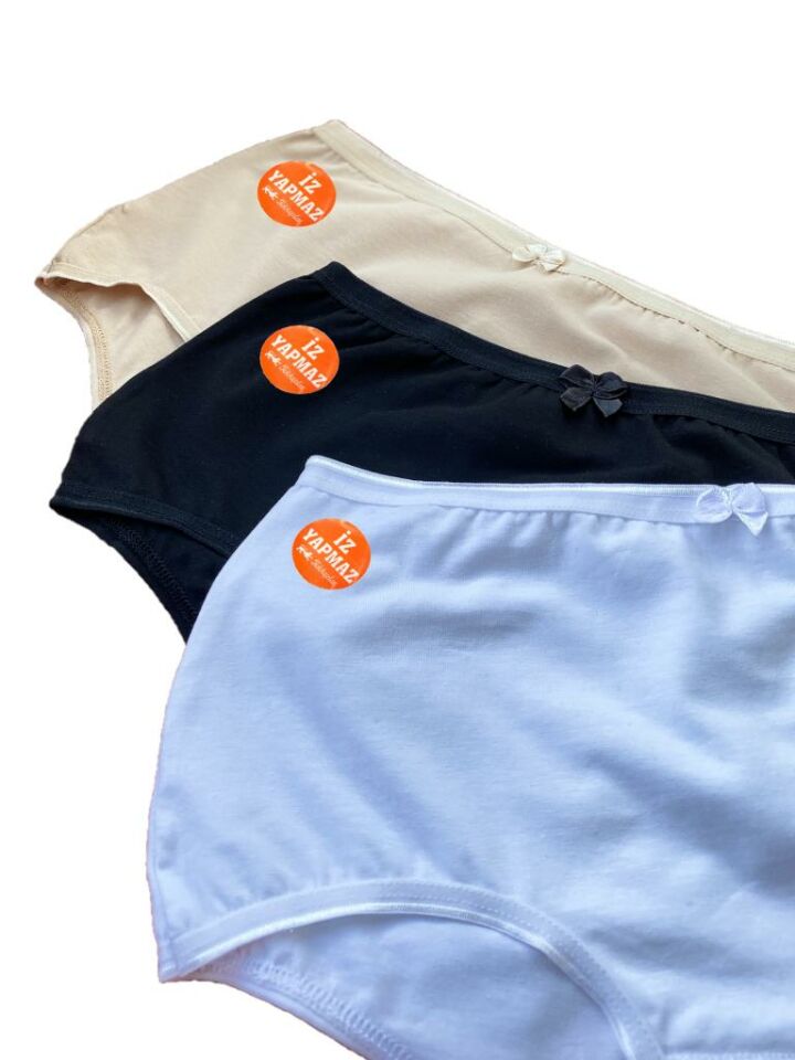 Kadın İz Yapmaz Yüksek Bel Retro Külot 3 Adet Karışık - XL