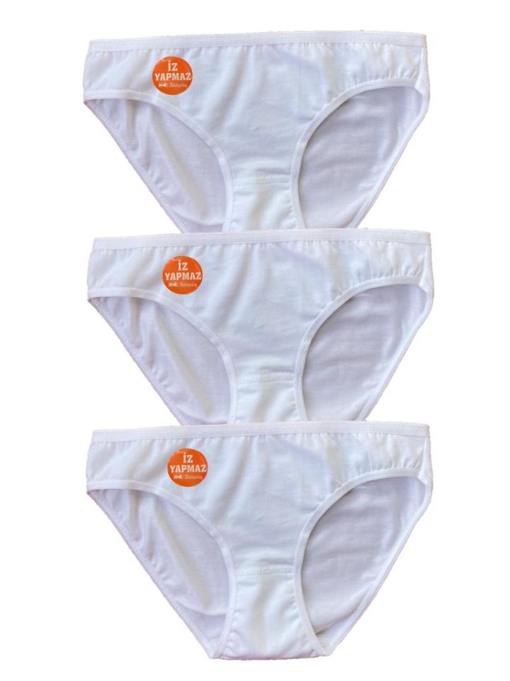Kadın İz Yapmaz Bikini Külot 3 Adet BEYAZ - L