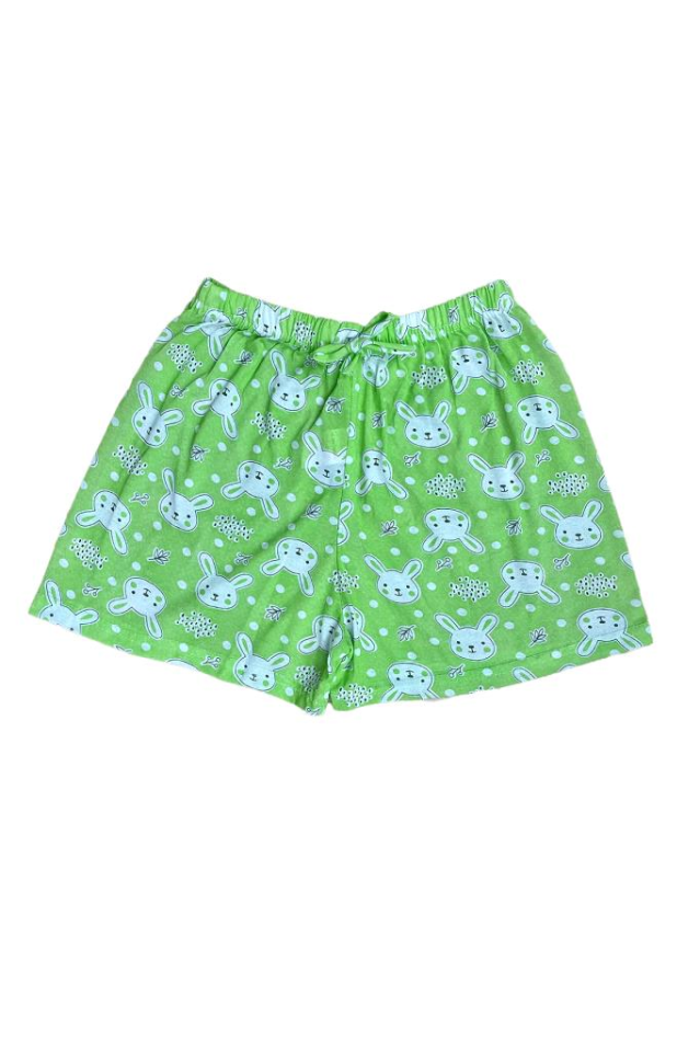 Kadın %100 Pamuklu Süprem Desenli Yumuşak Basic Mini Şort Neon Yeşil - 2XL
