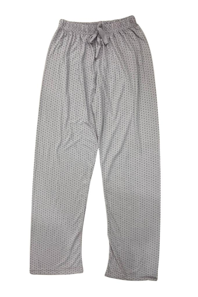 Kadın Dört Mevsim Poliviskon Kurdeleli Pijama Altı Lila Puantiye - L