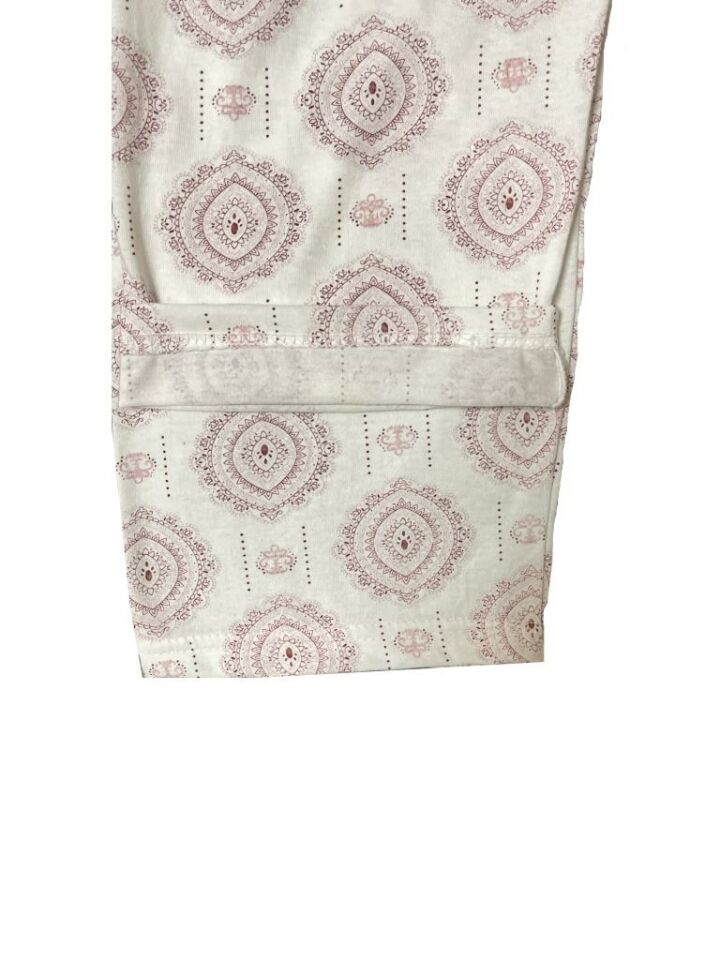 Betimoda Kadın Pijama Altı Kurdeleli Beyaz Siyah Kare Bordo Şal - S
