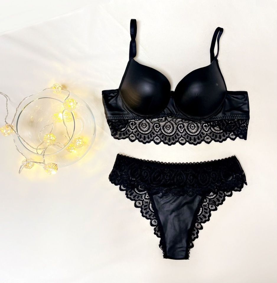 Kadın Deri Destekli Sütyen Külot İç Çamaşırı Takımı KAHVERENGİ - 85