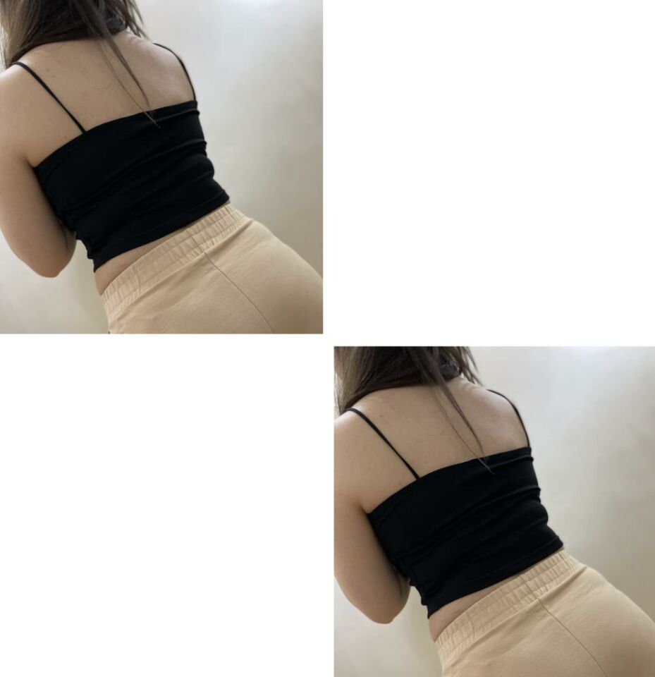 Kadın Pamuklu Crop Top Askılı Büstiyer 2 Adet SİYAH - L