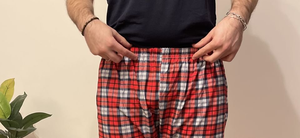 Erkek Pamuklu Cepli Pijama Altı Eşofman İC.Kırmızı Gri - XXL