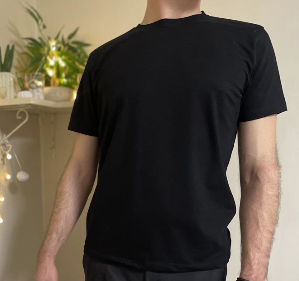 Erkek Slim Fit Dar Kesim Bisiklet Yaka Kısa Kol Pamuklu Tişört SİYAH - L