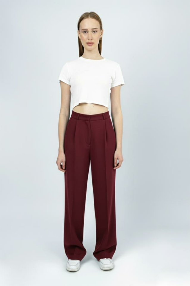 Kadın Yüksek Bel Palazzo Pantolon