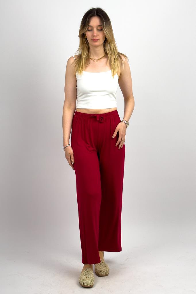Kadın Bol Kesim Bol Paça Rahat Oversize İnce Palazzo Pantolon LACİVERT - L/XL