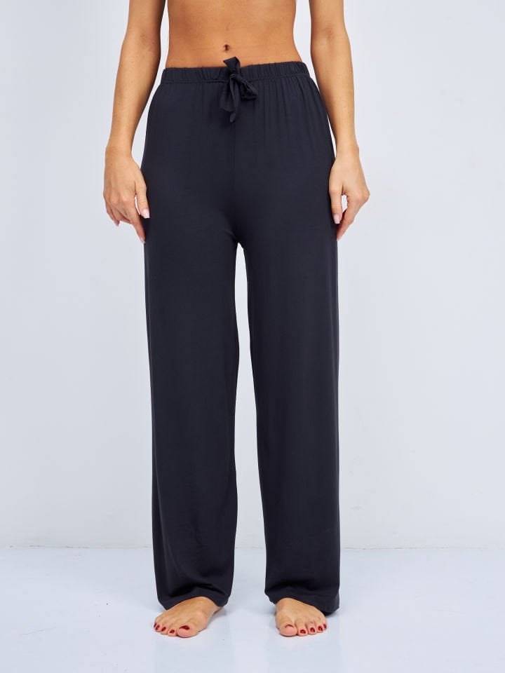 Kadın Bol Kesim Bol Paça Rahat Oversize İnce Palazzo Pantolon GRİ - 2XL/3XL