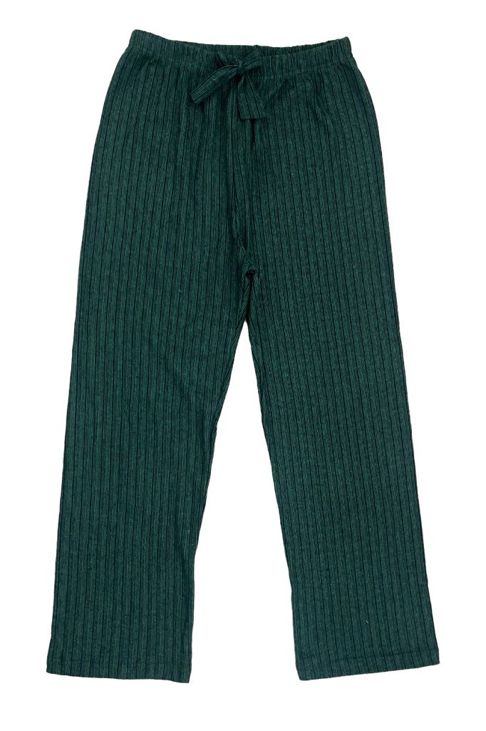 Kadın Yumuşak Dokulu Pamuklu Beli Lastikli Bol Paça Oversize Eşofman Pijama Altı YEŞİL - 2XL