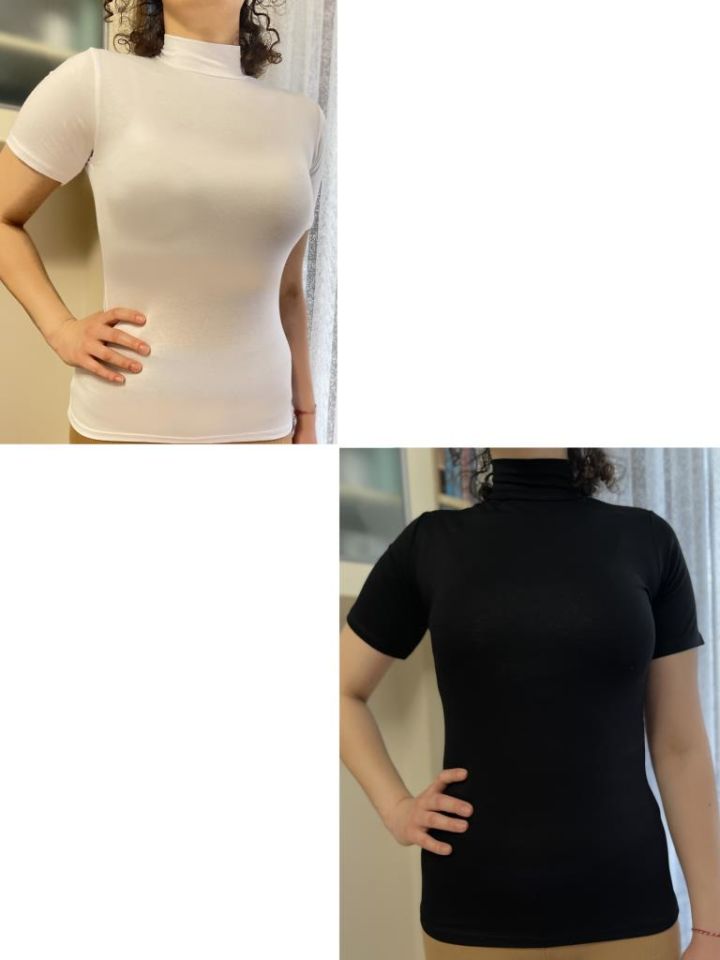 Kadın Kısa Kol Yarım Balıkçı Boğazlı Body 2 Adet Karışık - L/XL