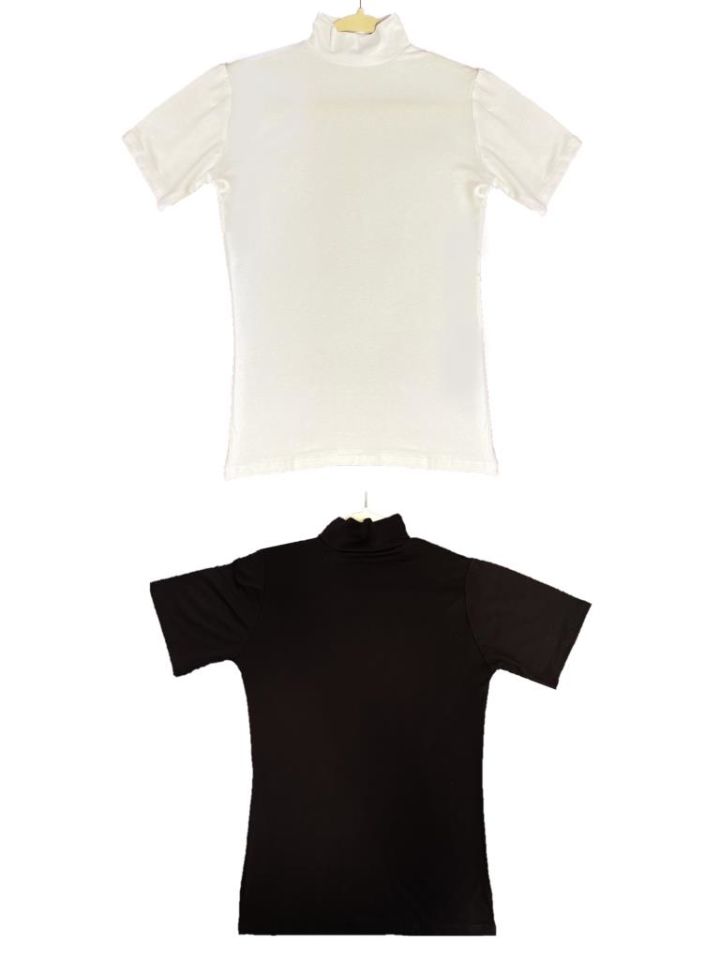 Kadın Kısa Kol Yarım Balıkçı Boğazlı Body 2 Adet Karışık - L/XL