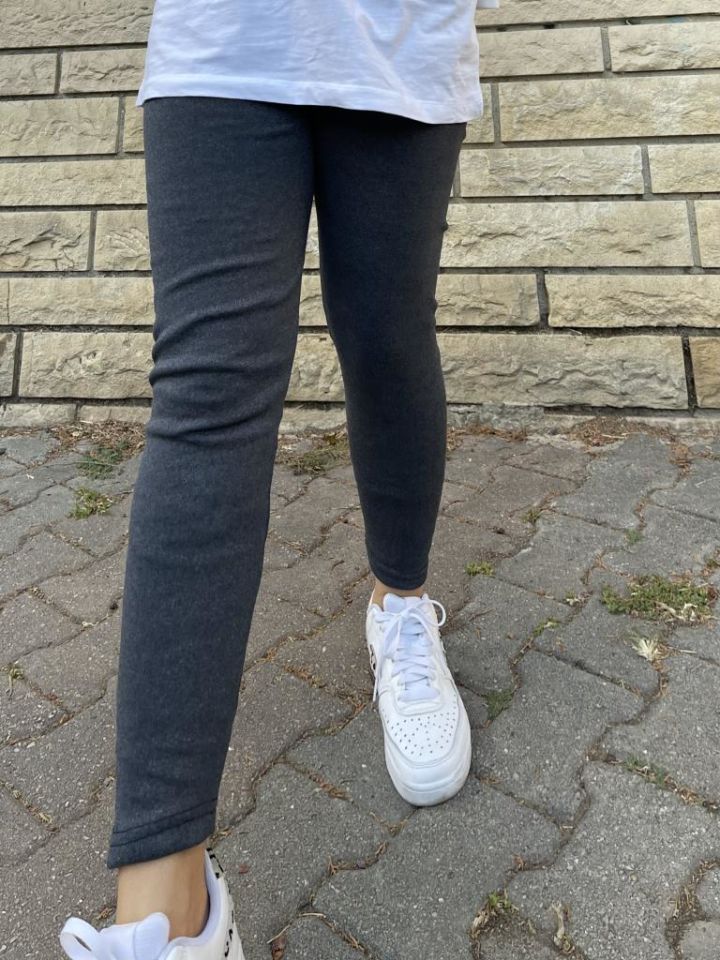 İç Giyim Kışlık İçlik Şardonlu Unisex Ağlı Termal Tayt Füme - STANDART