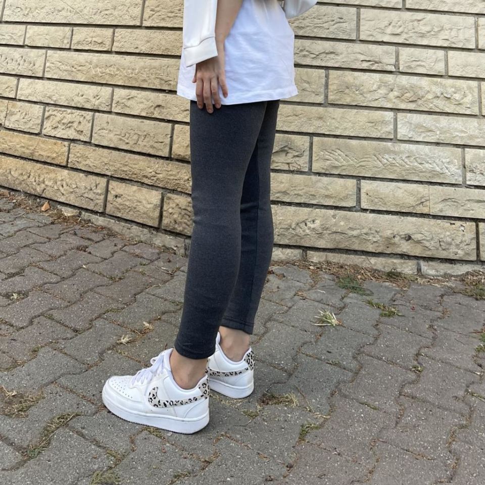 İç Giyim Kışlık İçlik Şardonlu Unisex Ağlı Termal Tayt Füme - STANDART