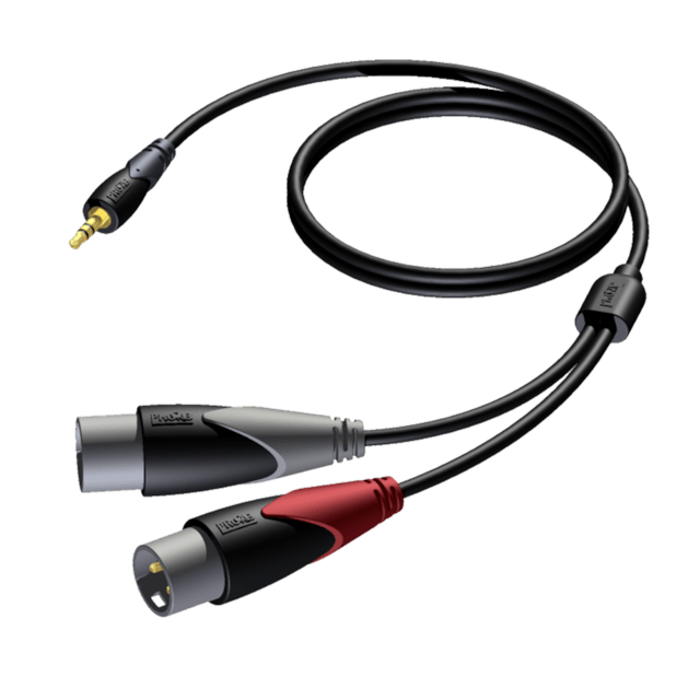 Procab CLA712/3 Çift Erkek XLR’dan 3,5mm Mini Jaka Kablo (3 mt)