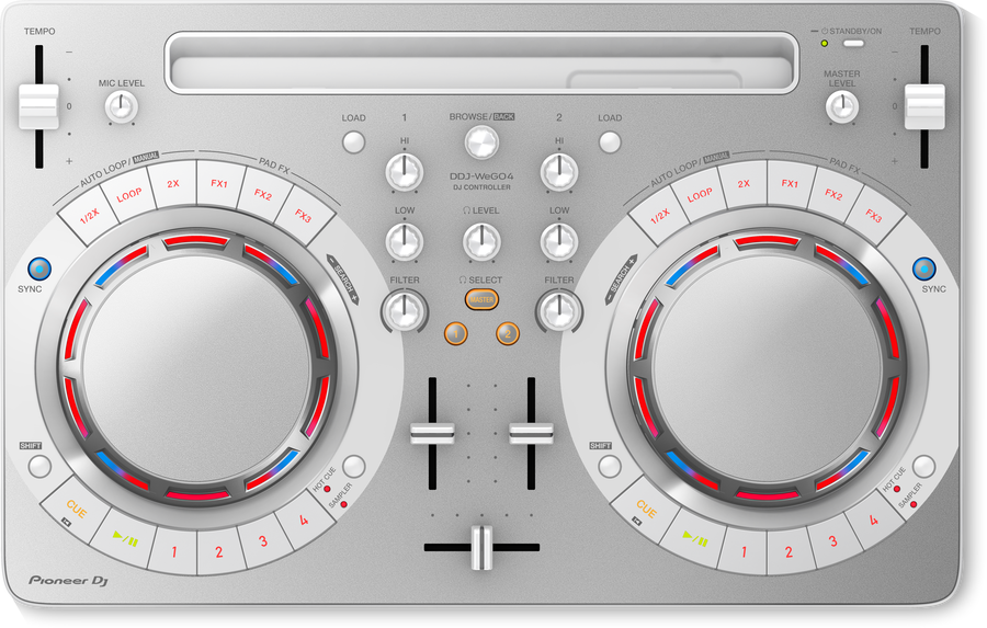 Pioneer DJ DDJ-WeGO4-W 2 Kanal Kompakt DJ Controller