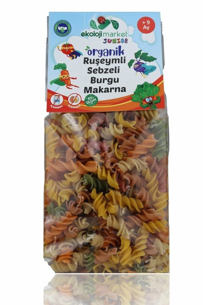 Ekoloji Market Organik Ruşeymli Sebzeli Bebek Makarnası Burgu (Süt ve Yumurta İçermez) 250g