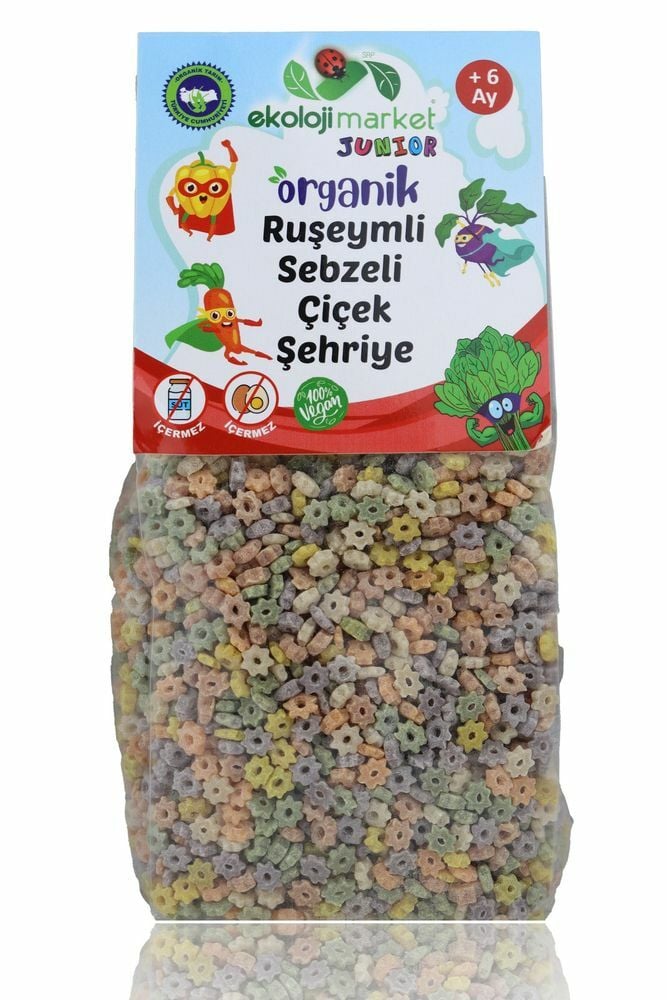 Ekoloji Market Organik Ruşeymli Sebzeli Bebek Makarnası Çiçek Şehriye (Süt ve Yumurta İçermez) 250g