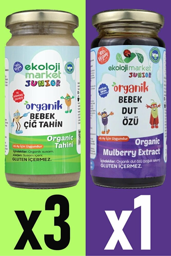 Organik Çiğ Tahin 230 gr (3 Adet) + Dut Özü 290 gr