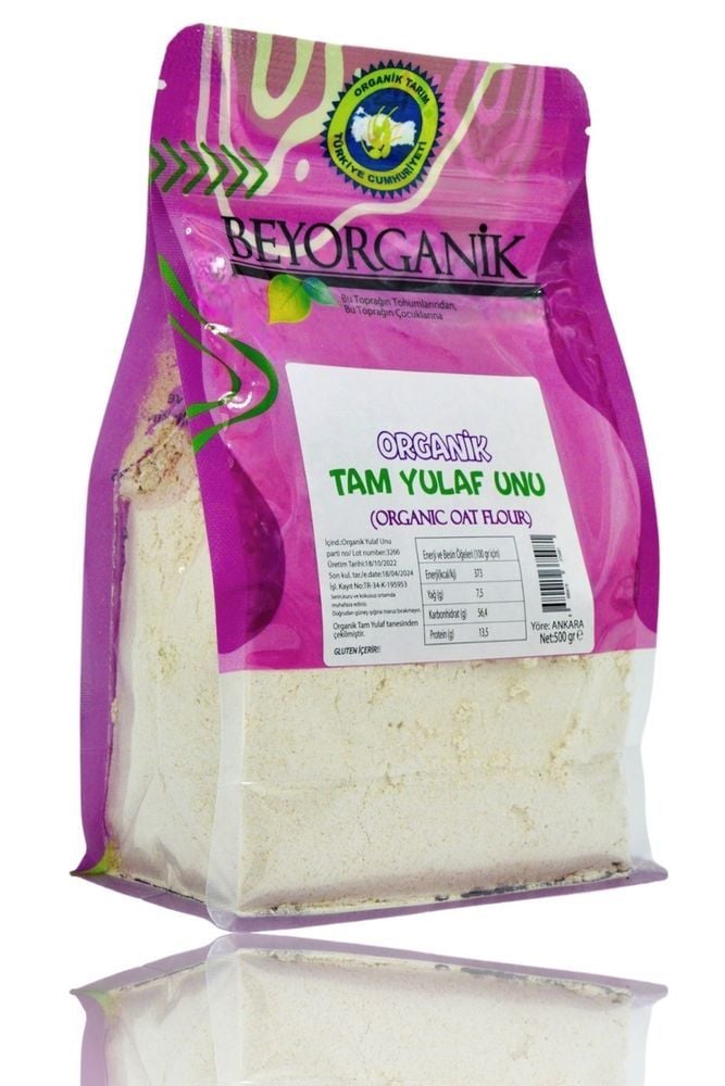 BEYORGANİK Organik Tam Yulaf Unu 500g %100 Yerli Yulaf