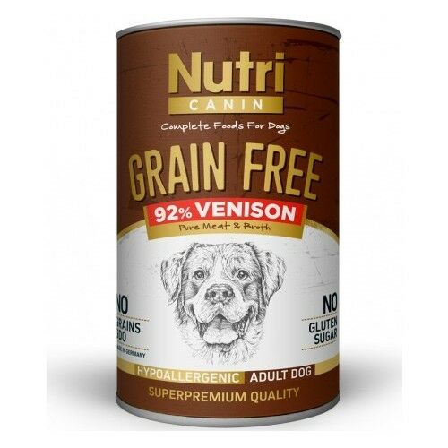 Nutri Canin Grain Free Venison Tahılsız Köpek Konservesi Geyikli 400 gr x 6 Paket